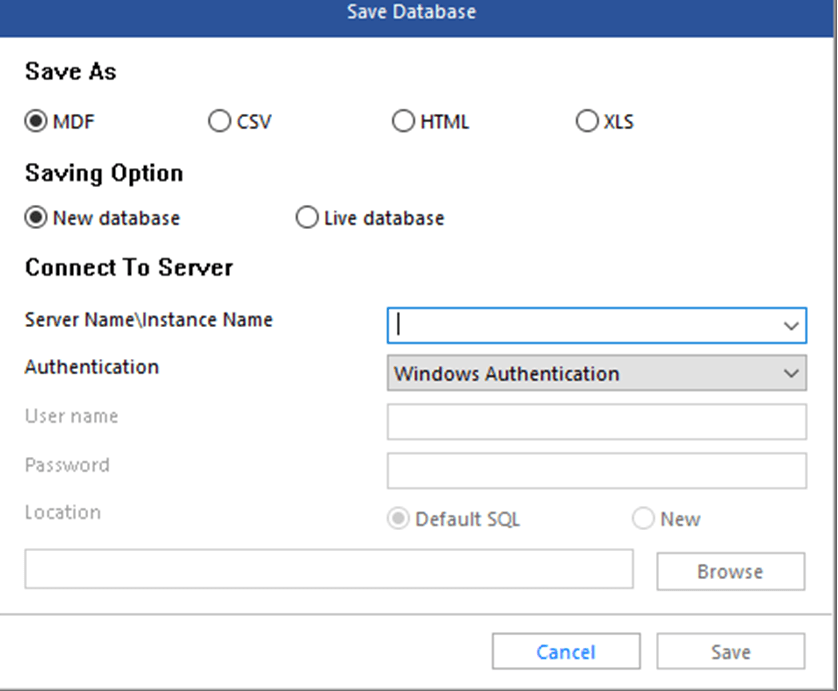 multiple saving options
