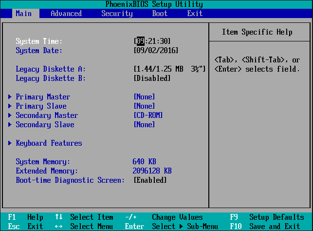 reset bios
