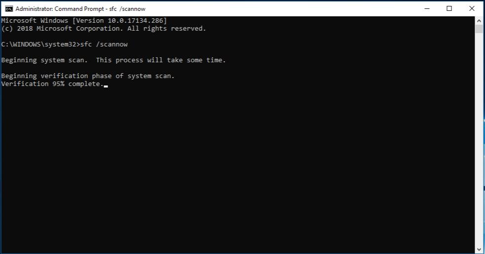 running system file checker scan