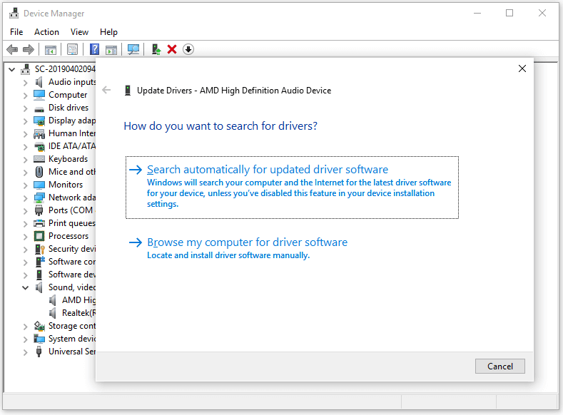 search driver automatically