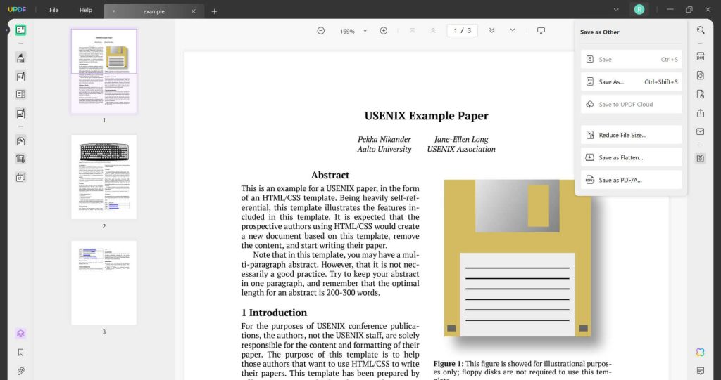 updf multiple save and export features