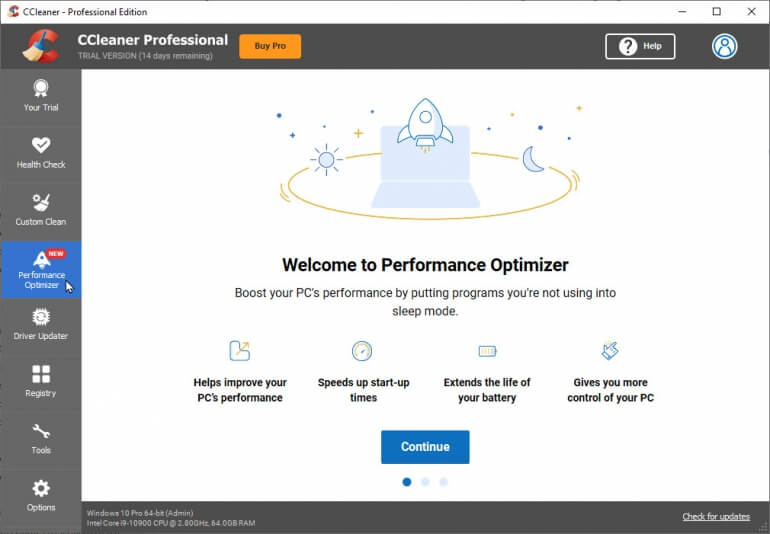 user interface use of use CCleaner