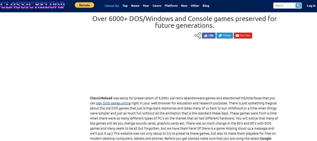 Classic Reload ROM Site