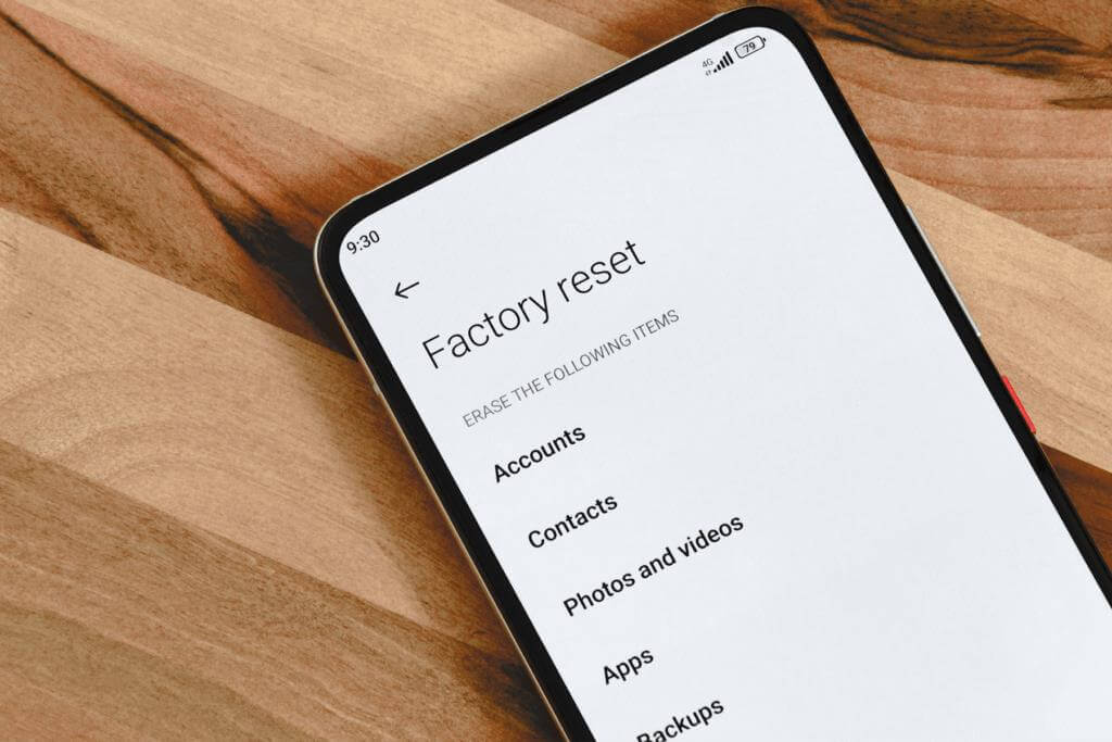 Factory Reset Phone