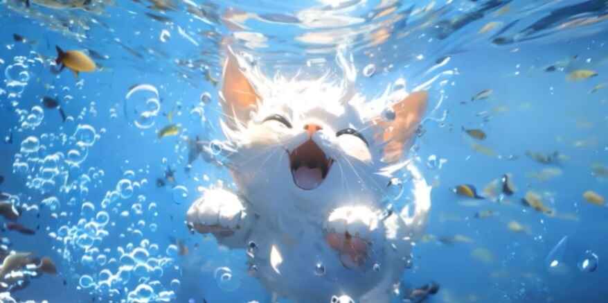 The Cute White Kitty desktop background