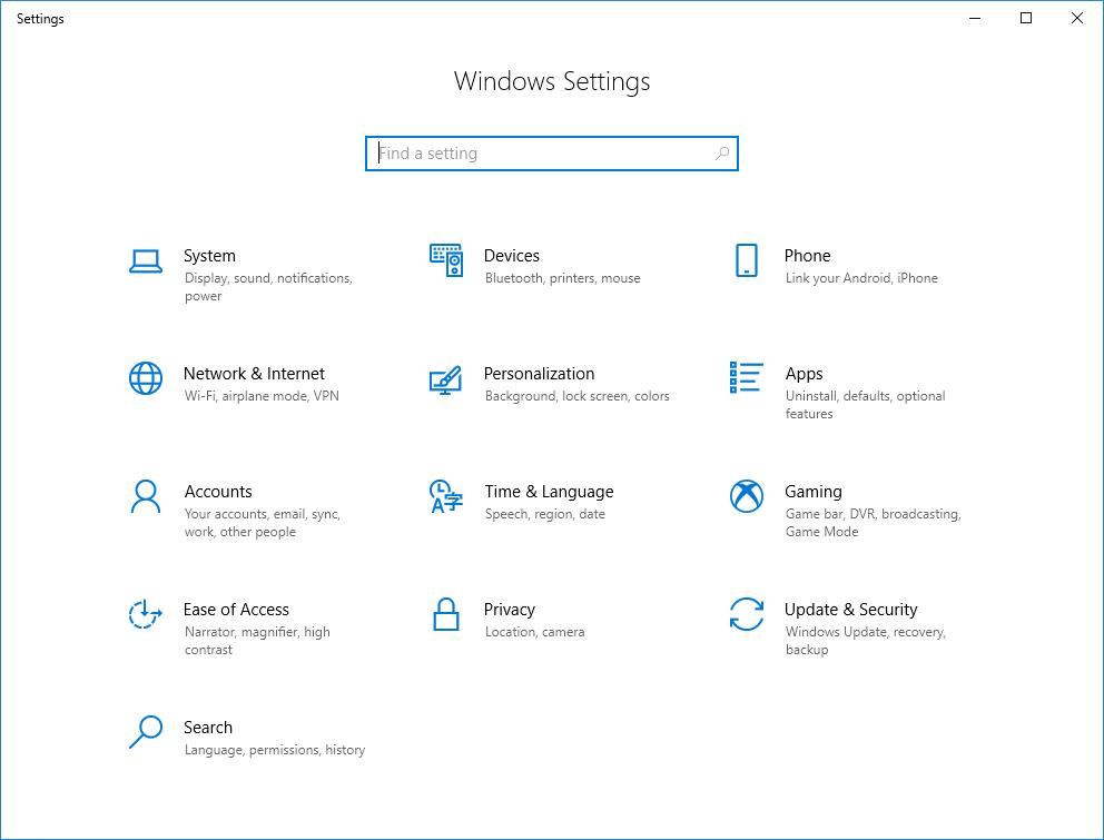 Windows Settings