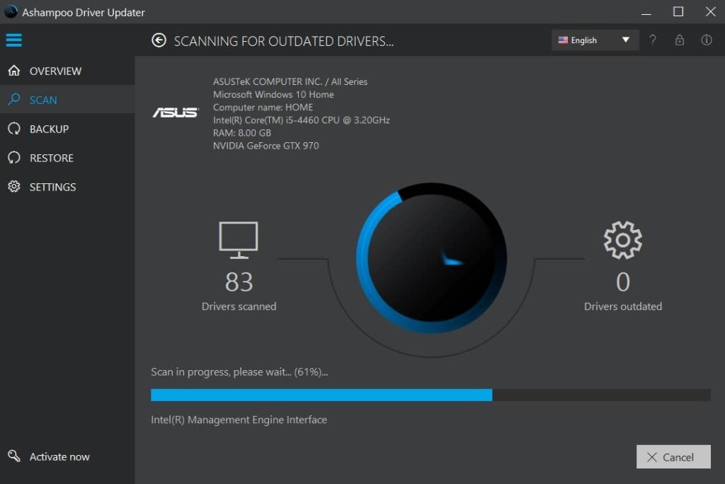 ashampoo driver updater scanning process