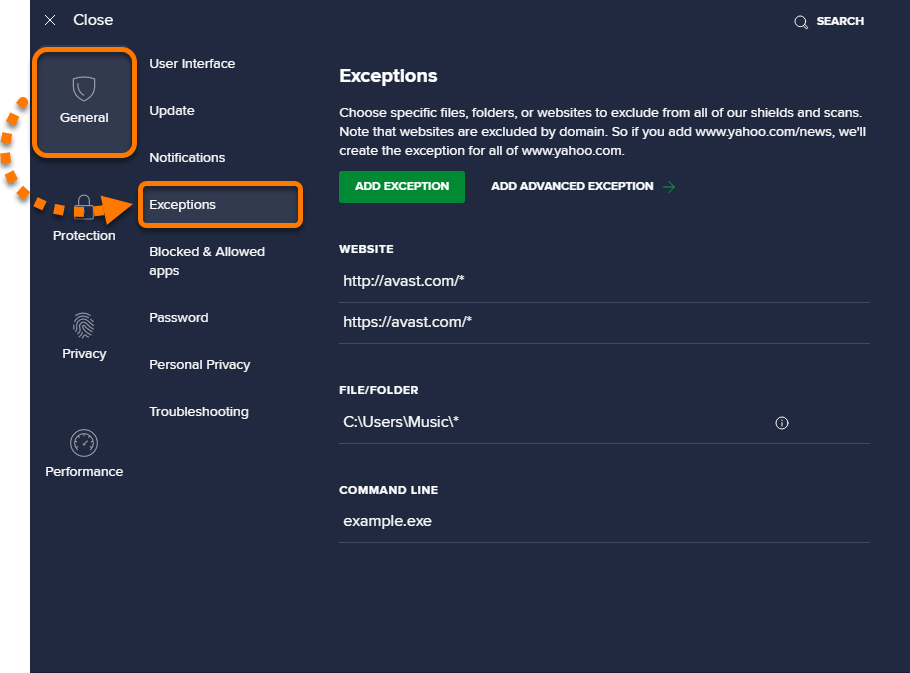 avast antivirus settings