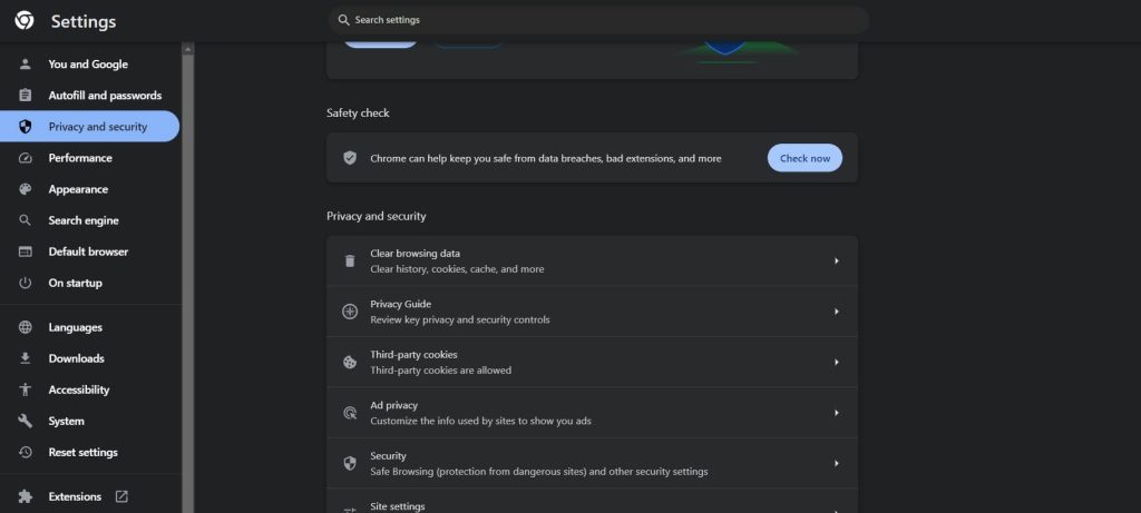 clear browsing data on google chrome