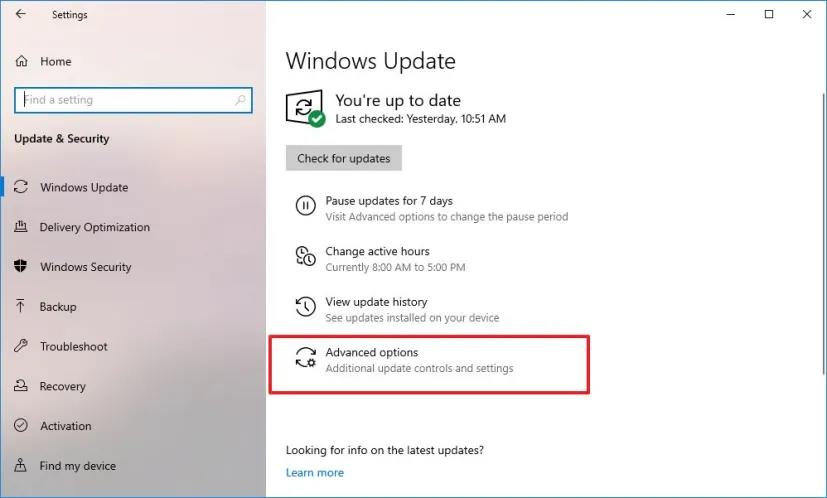 clicking on advanced options