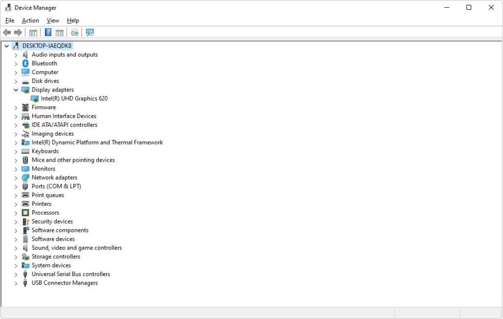 device manager option in windows
