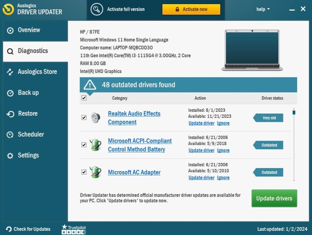 update outdated drivers