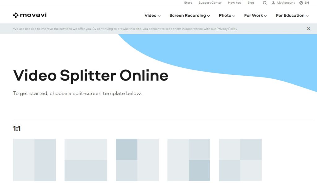 Movavi video splitter online for free