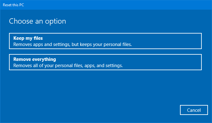 reset windows 11