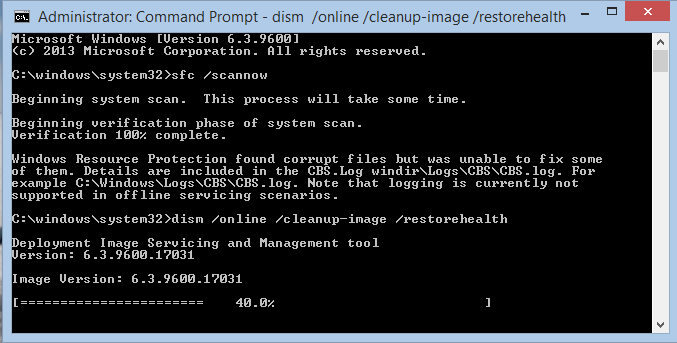 run dism command