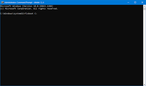 run fixboot command