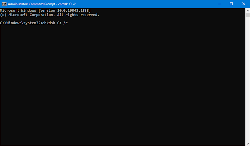 run the chkdsk command