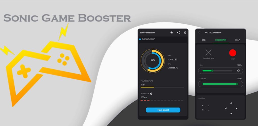 sonic game booster user interface