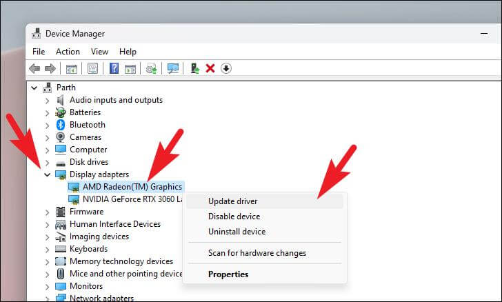 update driver option in windows 11