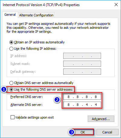 DNS settings customization