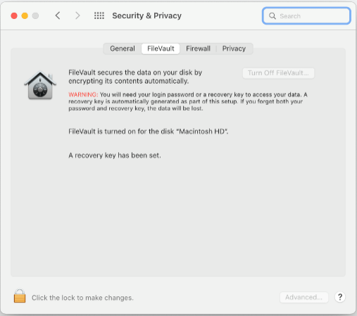 FileVault Status check