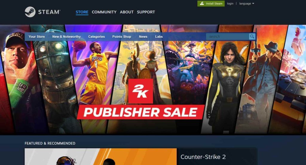 steam website to download games