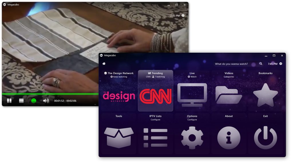 Megacubo iptv player for Windows