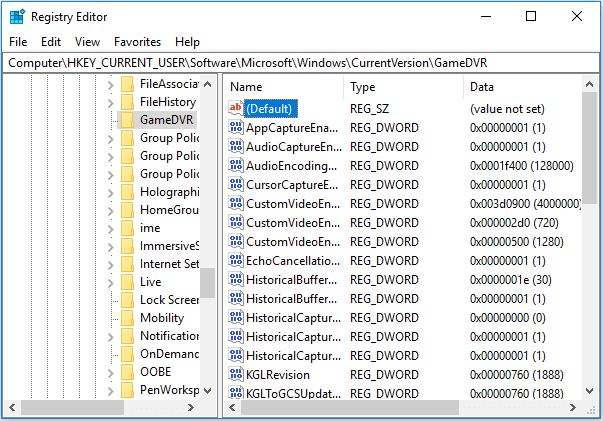 edit registry
