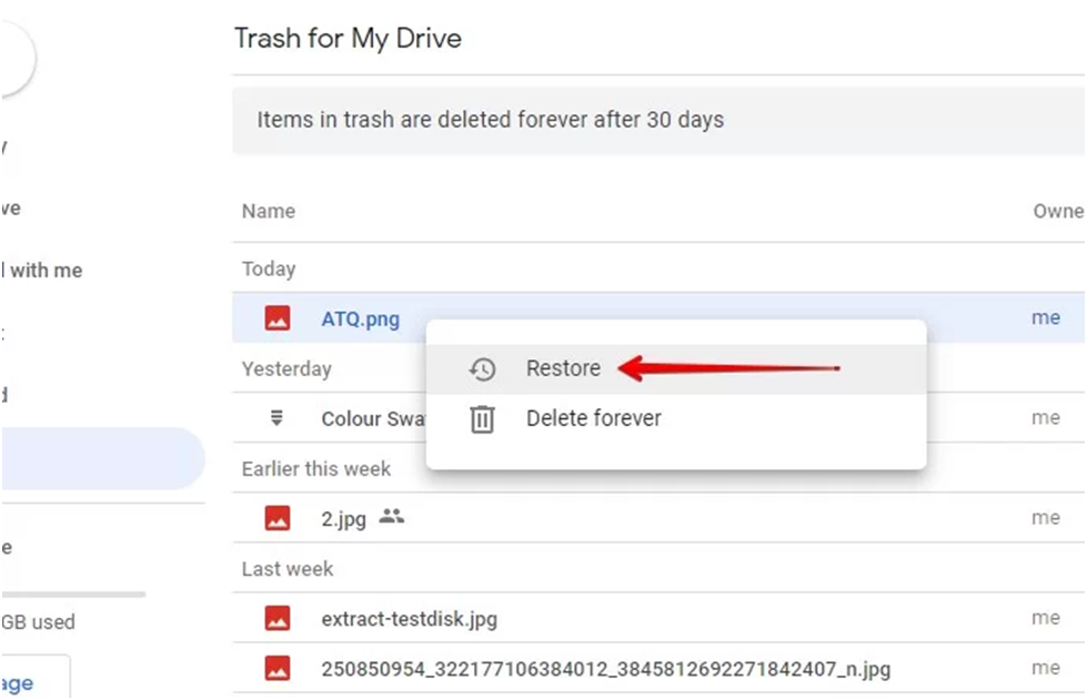 restore from drive