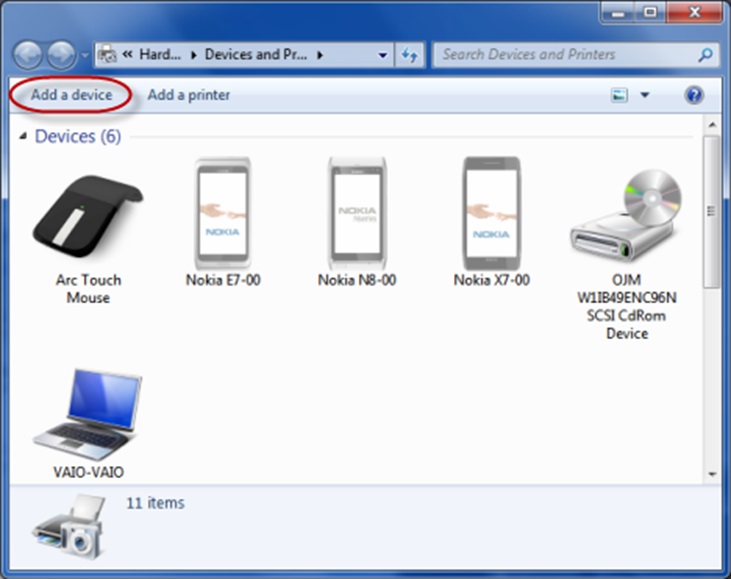 Add a Bluetooth device on Windows 7