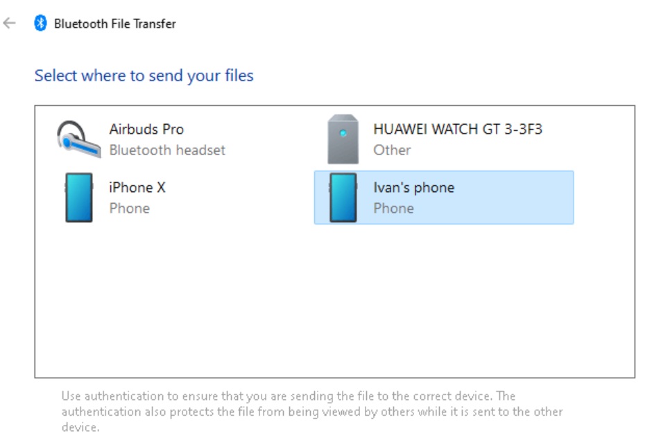 Bluetooth file transfer on Windows 11