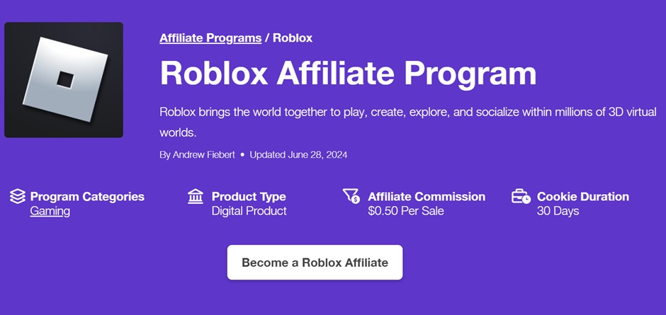 Roblox affiliate program