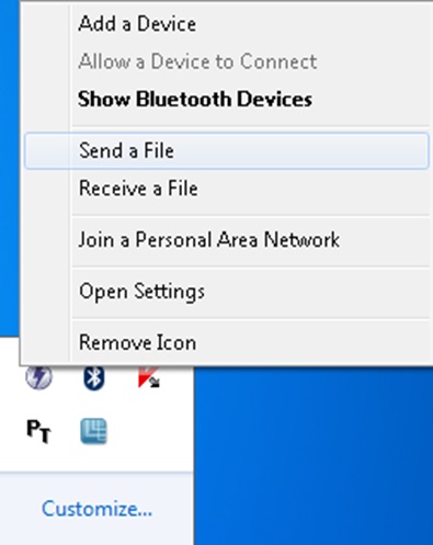 Send a file over Bluetooth