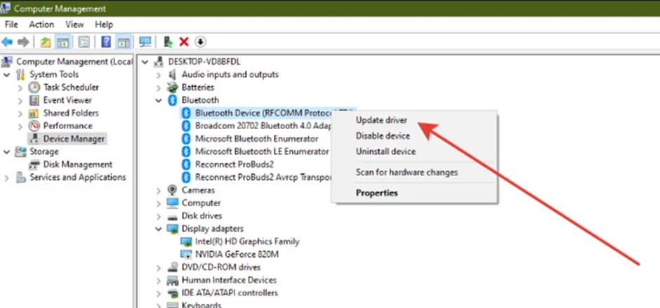 Update Bluetooth drivers