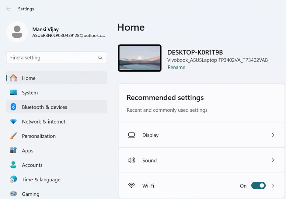 Windows 11 Bluetooth Settings