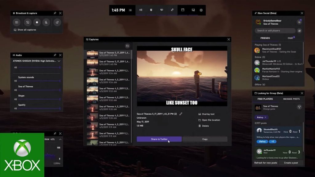 captures recording xbox app