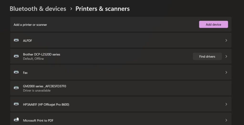 add new printer