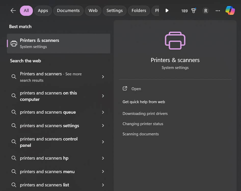 open printers and scanners