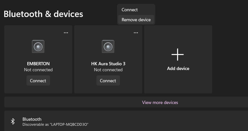 remove device