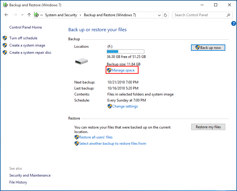 restore files from backup