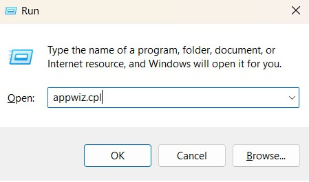run dialog box