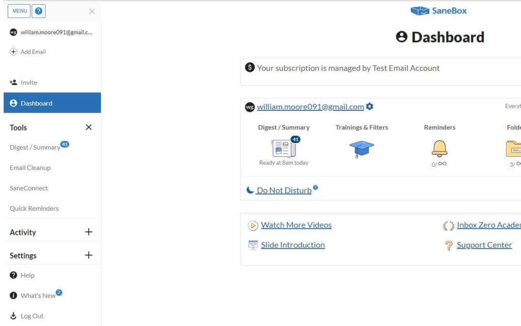 sane box Gmail tool