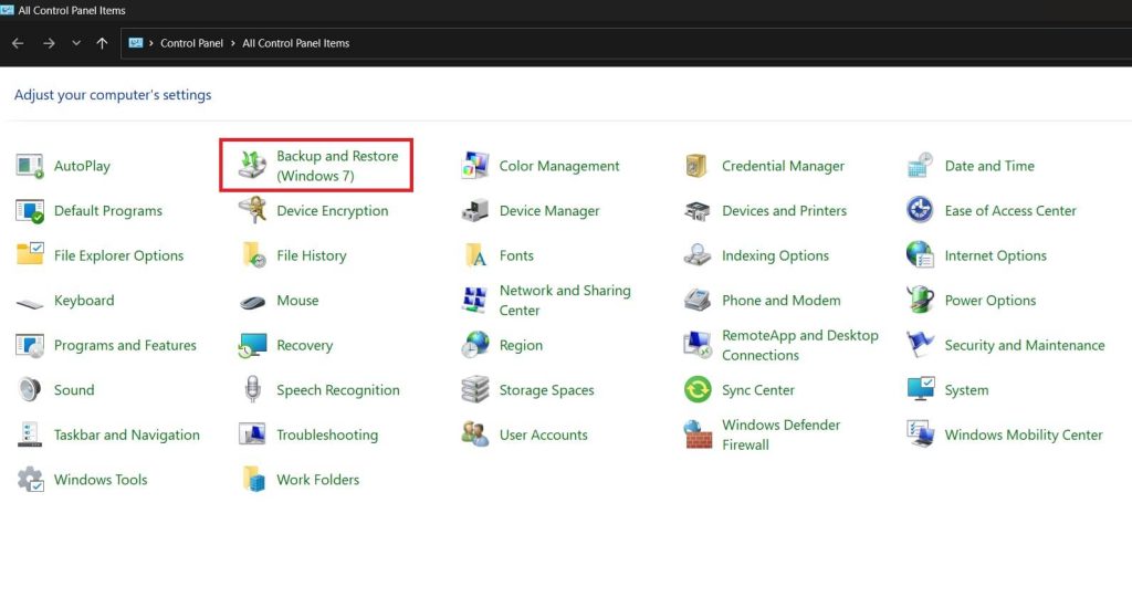 windows 11 backup and restore