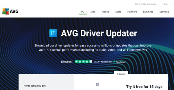 AVG Driver Updater Website