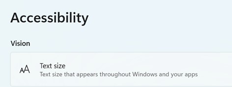 Adjust Windows 11 font size