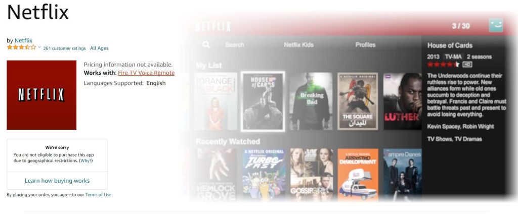 Netflix for Amazon fire TV