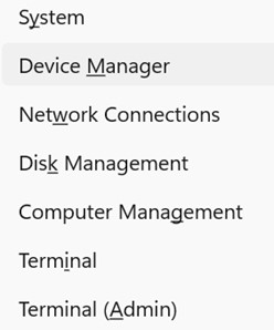 Open the device manager