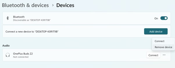 Repair the Bluetooth device again