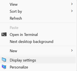 Select Display Settings