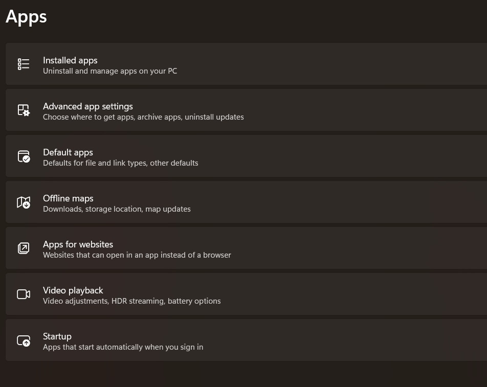 installed apps